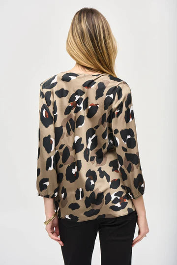 Joseph Ribkoff Multi Print Cowl Neck Blouse 243108