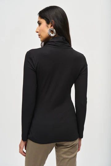Joseph Ribkoff Fitted Elegant Black Cowl Neck Blouse 243148