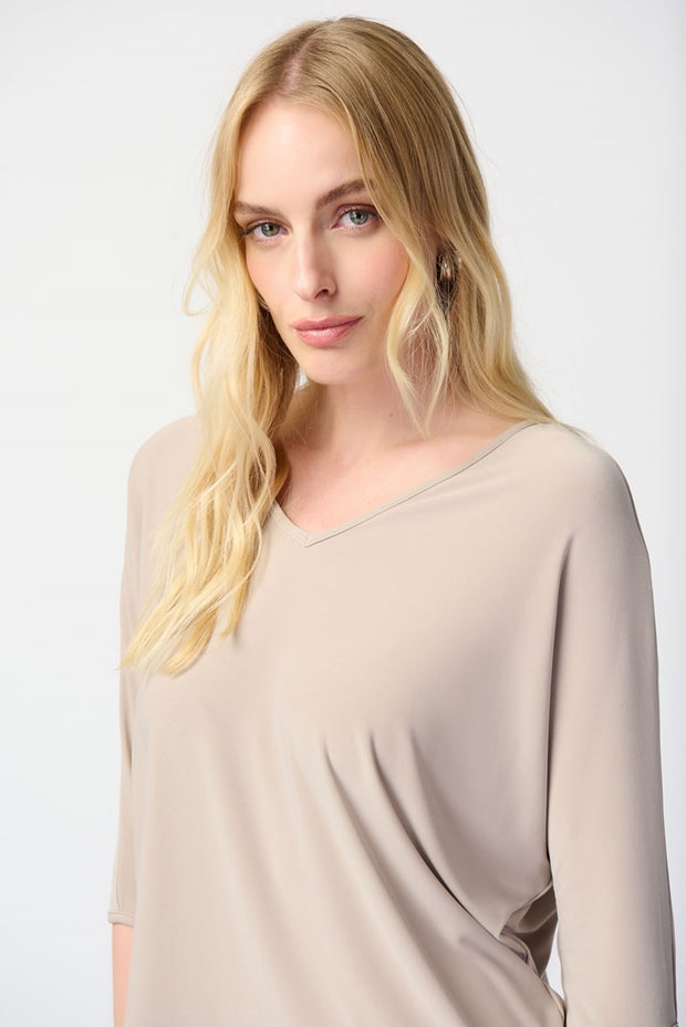 Joseph Ribkoff Tan Short Sleeve Blouse 241044
