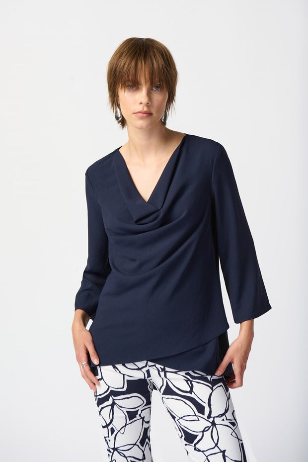 Joseph Ribkoff Navy Cowl Neck 241309