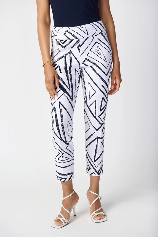 Joseph Ribkoff White Geo Pant 241271
