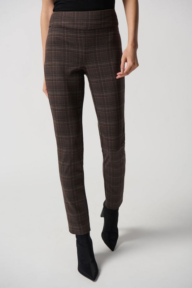 Joseph Ribkoff Brown Plaid Pant 234190