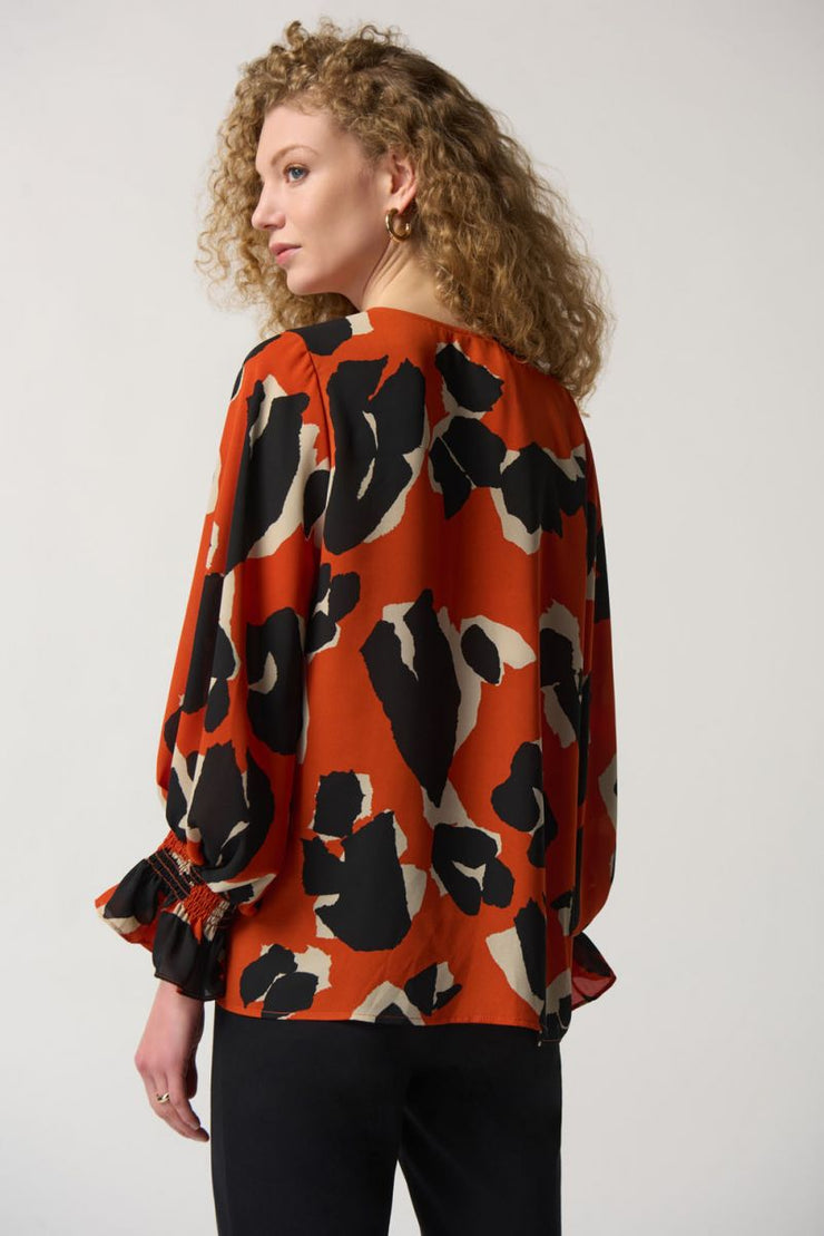 Joseph Ribkoff Rust Orange Cheetah Top 233201