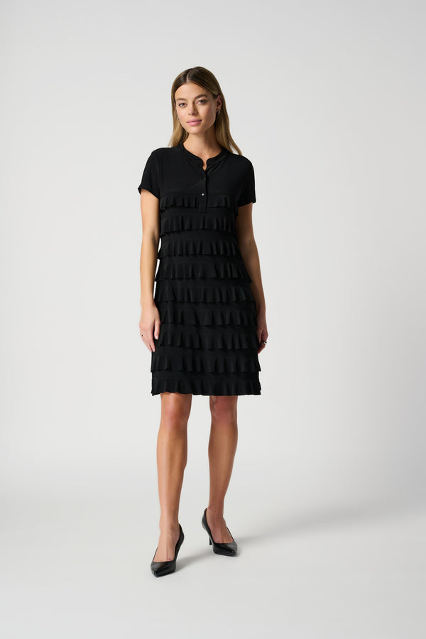 Joseph Ribkoff Black Ruffle Dress 211350S
