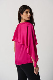 Joseph Ribkoff Hot Pink Cape Blouse 234023
