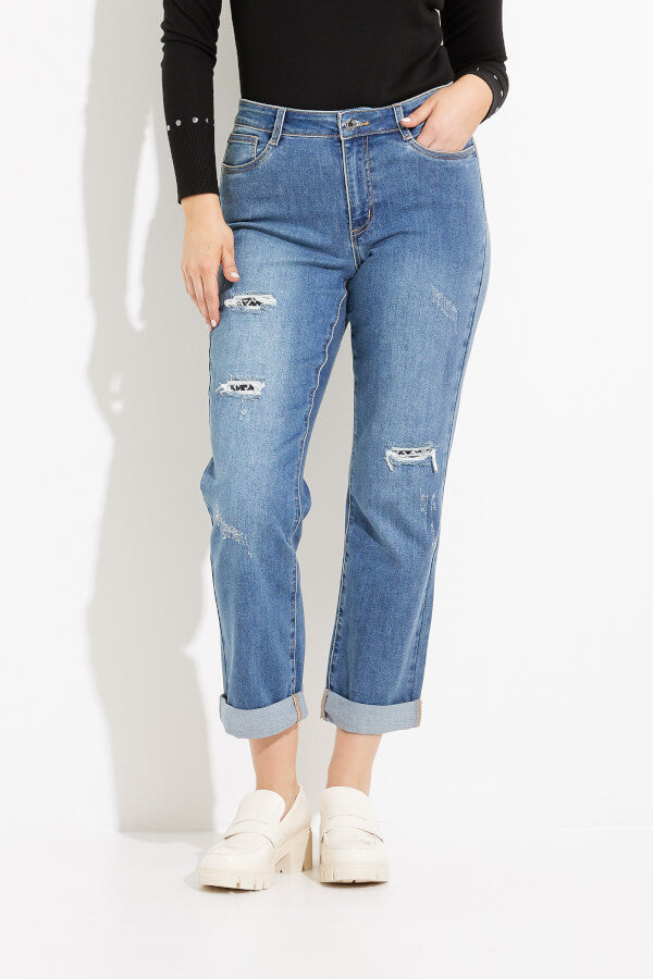Joseph Ribkoff Denim Sparkle Ripped Jean 233911
