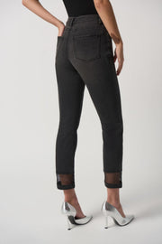 Joseph Ribkoff Black Denim Fishnet Jean 233933
