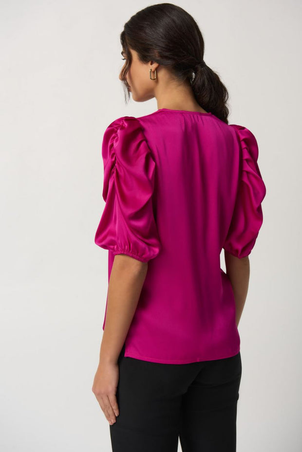 Joseph Ribkoff Satin Fuchsia Top 233026