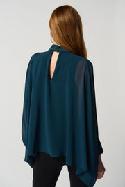 Joseph Ribkoff Green Cape Blouse 234245
