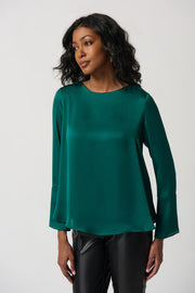 Joseph Ribkoff Green Diamond Drop Blouse 234045