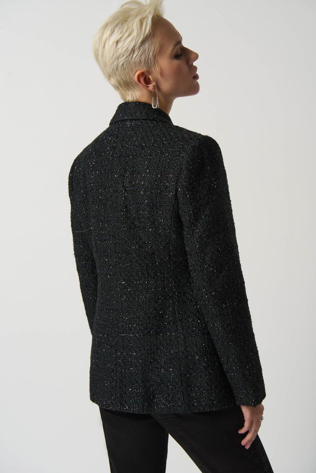 Joseph Ribkoff Black Shiny Tweed Blazer 233971