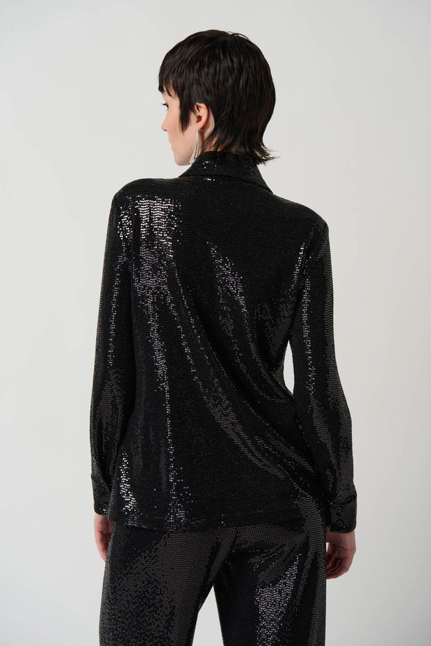 Joseph Ribkoff Black Sequin Top 234091