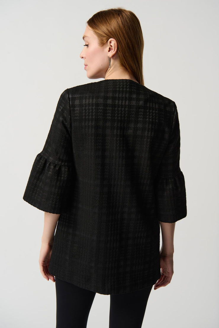 Joseph Ribkoff Black Plaid Tweed Coat 234057