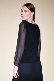Joseph Ribkoff Black Side Embellishment Top 234702