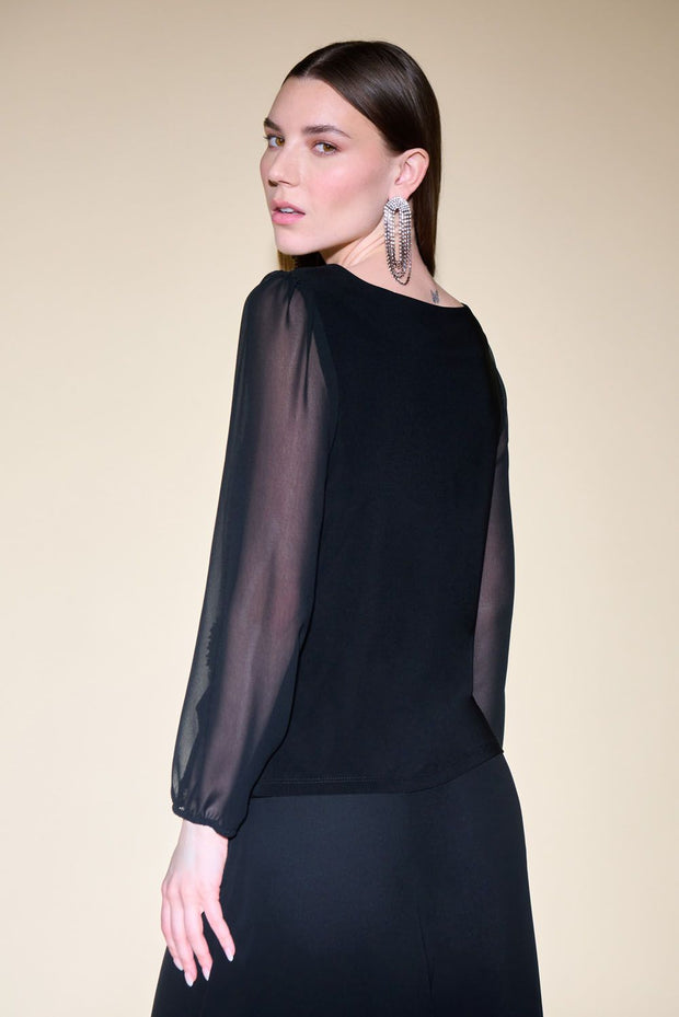 Joseph Ribkoff Black Side Embellishment Top 234702