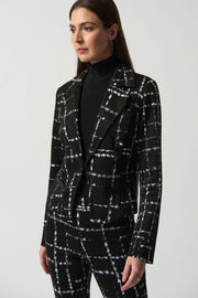 Joseph Ribkoff Black And White Multi Jacket 233218