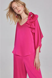 Joseph Ribkoff Pink Flower Blouse 241767
