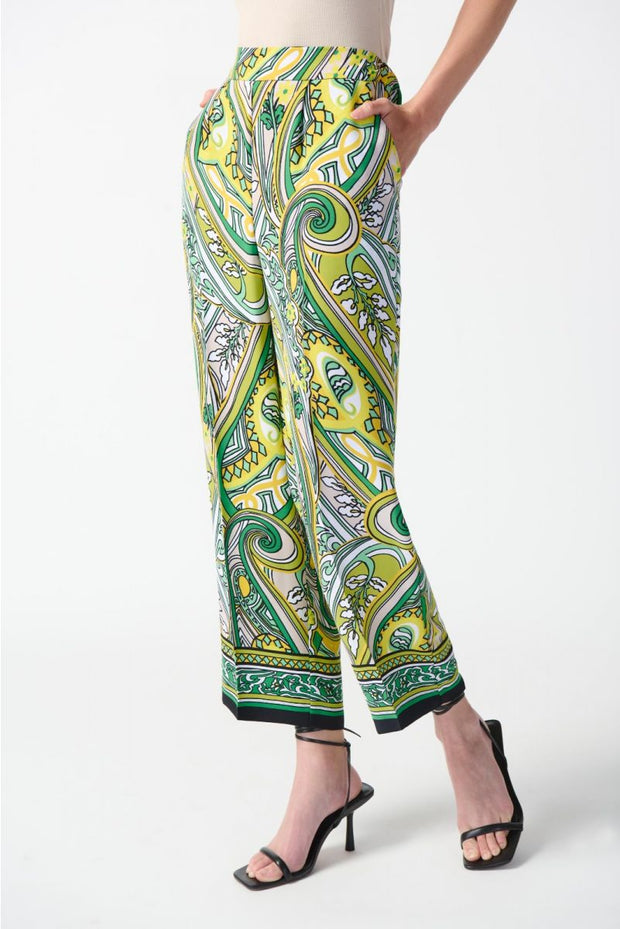 Joseph Ribkoff Yellow Green Swirl Pant 242010