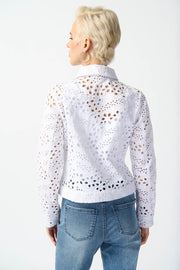 Joseph Ribkoff White Eyelet Jacket 242918