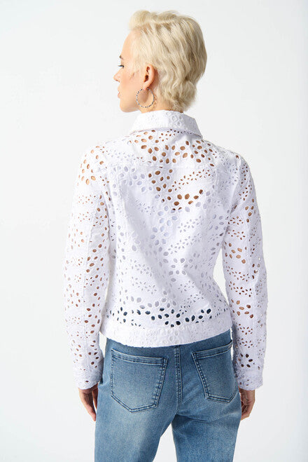 Joseph Ribkoff White Eyelet Jacket 242918