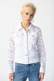 Joseph Ribkoff White Eyelet Jacket 242918