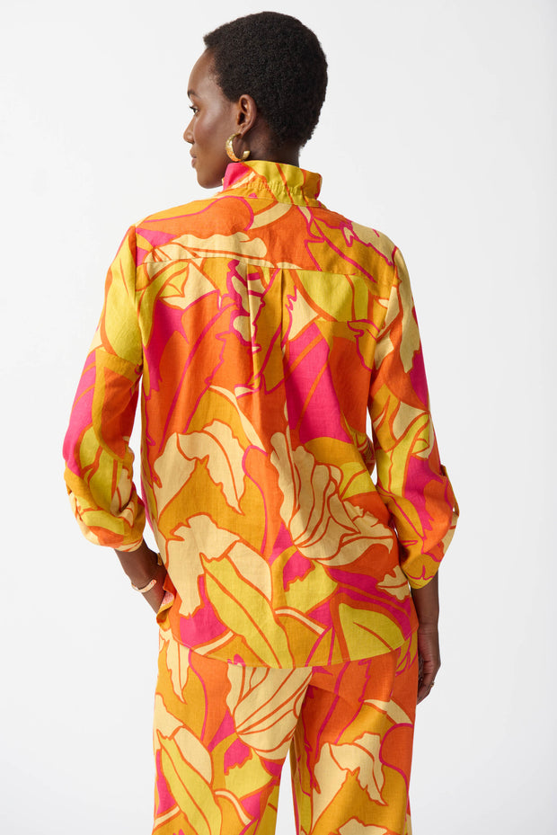 Joseph Ribkoff Pink Multi Floral Trapeze Blouse 242915