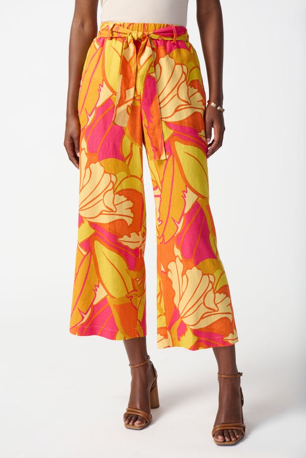 Joseph Ribkoff Pink Multi Wide Leg Crop Pant 242910