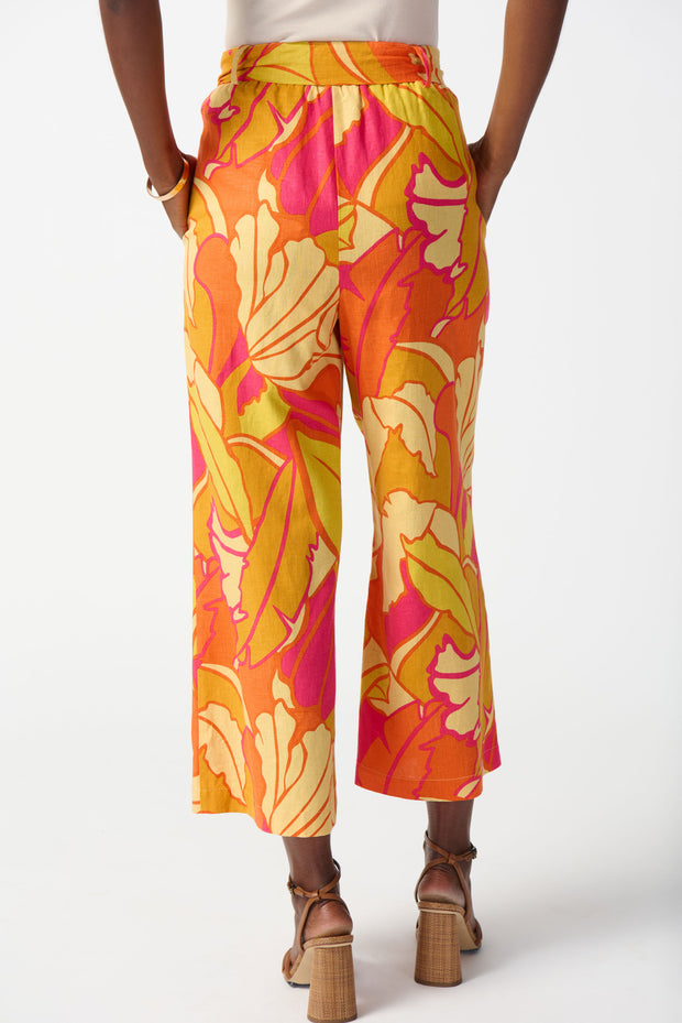 Joseph Ribkoff Pink Multi Wide Leg Crop Pant 242910
