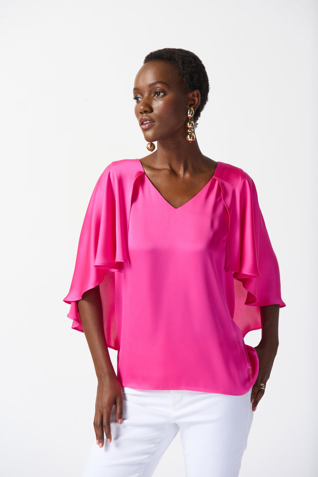 Joseph Ribkoff Pink Bell Sleeve Blouse 242202