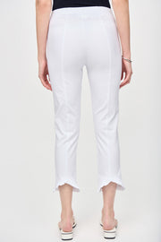 Joseph Ribkoff White Pant Ruffle Bottom 242145