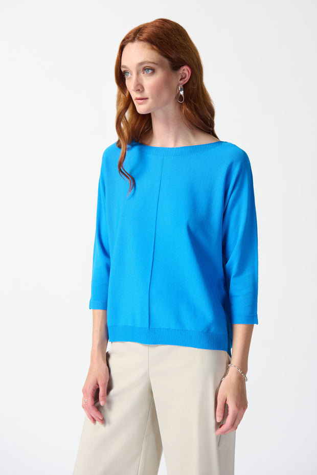 Joseph Ribkoff French Blue Boat Neck Pullover Sweater  242905