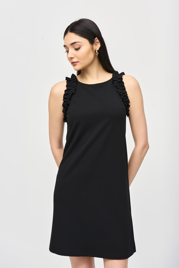 Joseph Ribkoff Black Tank Ruffle Dress 242115