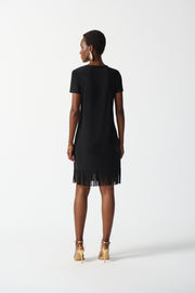Joseph Ribkoff Black Fringe Dress 242113