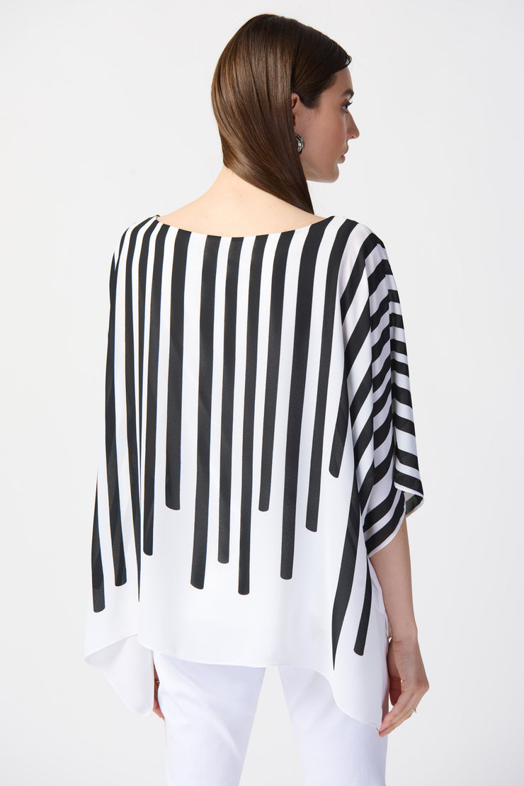 Joseph Ribkoff Vanilla Multi Abstract Print Poncho Top 241091