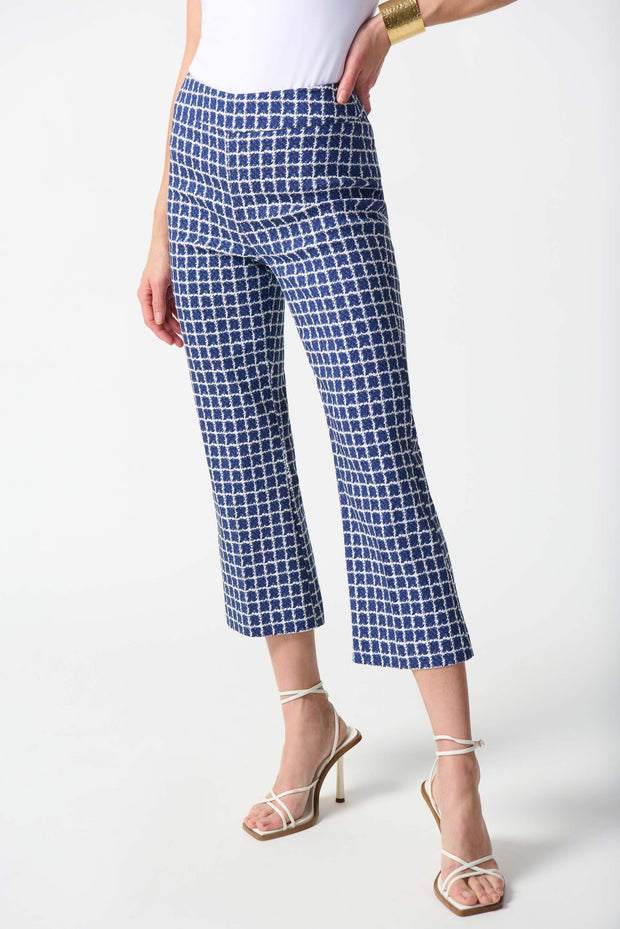 Joseph Ribkoff Blue White Square Pant 241137