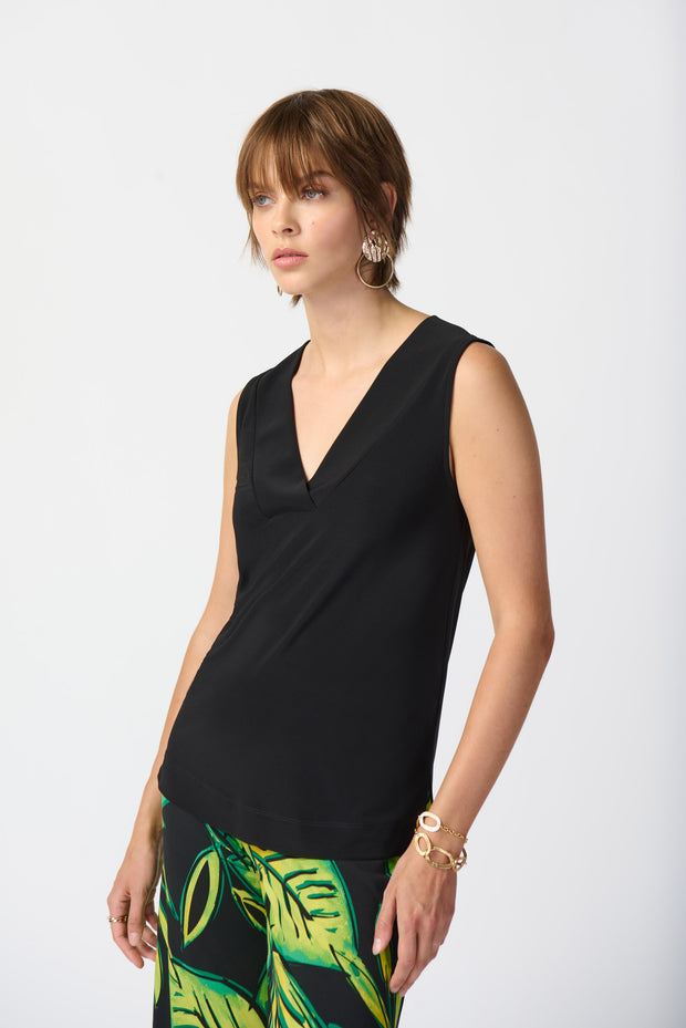 Joseph Ribkoff Top V Neck Black 241239