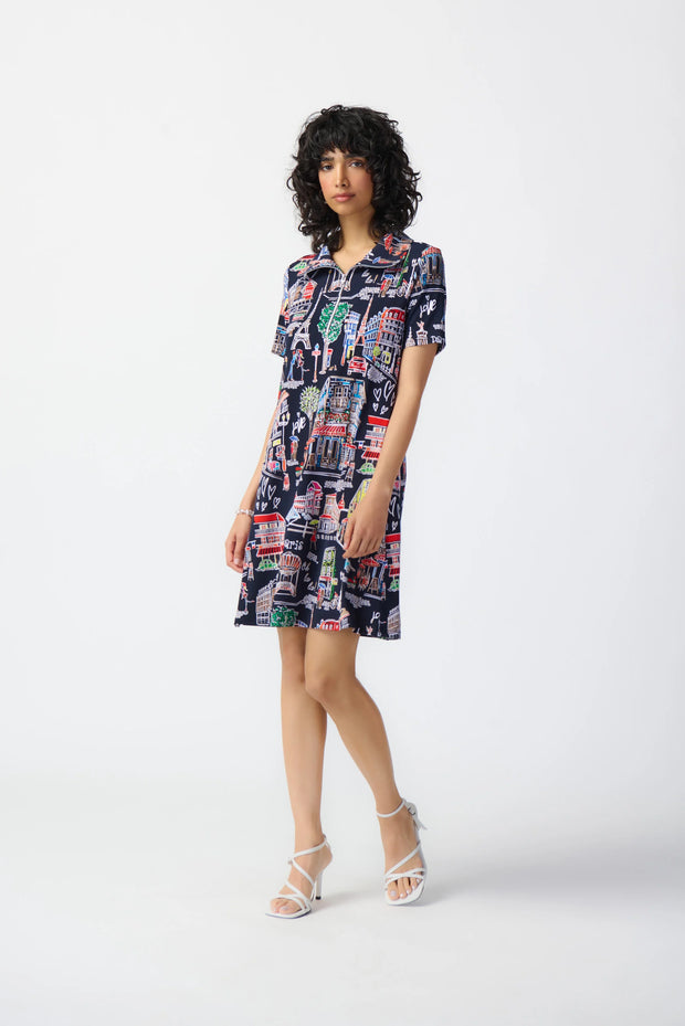 Joseph Ribkoff Paris Dress Midnight Blue 241209