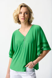 Joseph Ribkoff Island Green Zip Top 242129