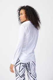 Joseph Ribkoff White Top Gold Button Accent 241181