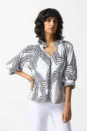 Joseph Ribkoff Abstract Black White Top 242126