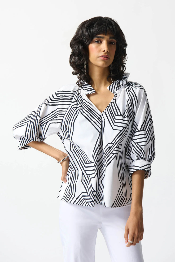 Joseph Ribkoff Abstract Black White Top 242126