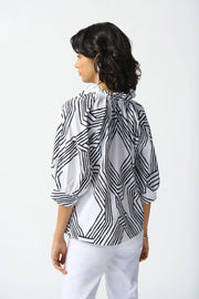 Joseph Ribkoff Abstract Black White Top 242126