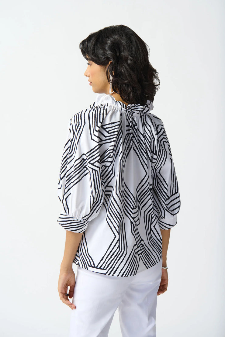 Joseph Ribkoff Abstract Black White Top 242126