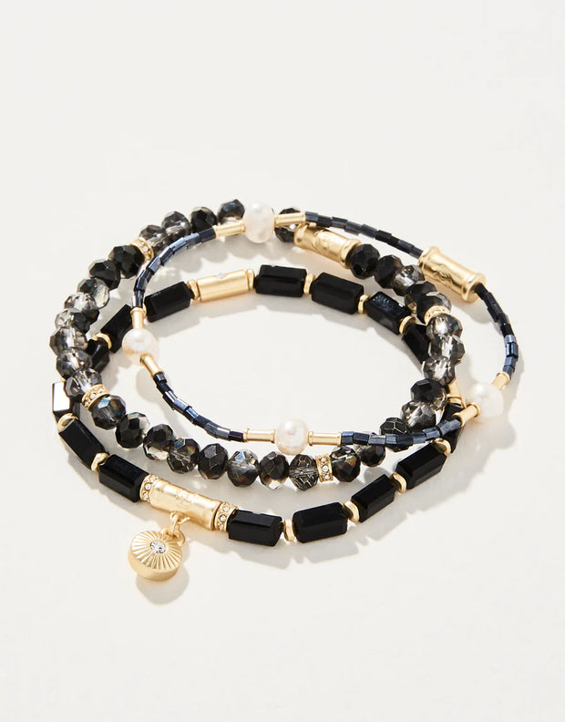 Sparkle Stretch Bracelet Stack Black 366371