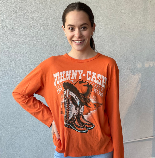 DAYDREAMER Long-sleeve Johnny Cash Tangerine Boots