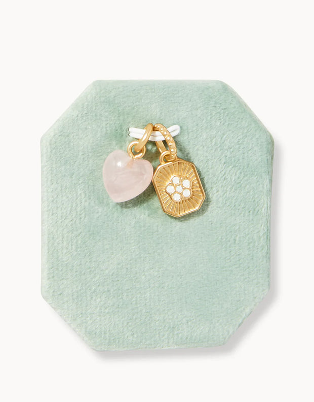 Spartina Valentine Flower Rose Quartz Charm