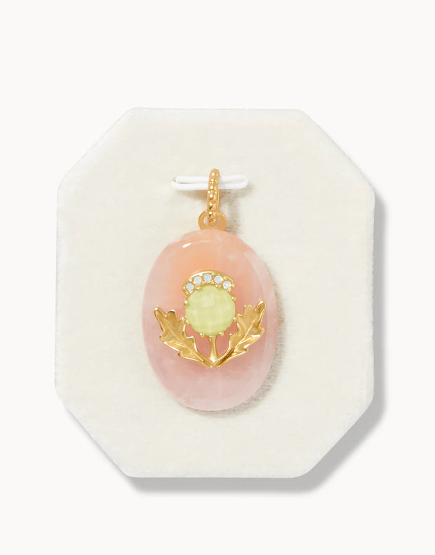 Spartina Friendship Thistle Rose Quartz Charm