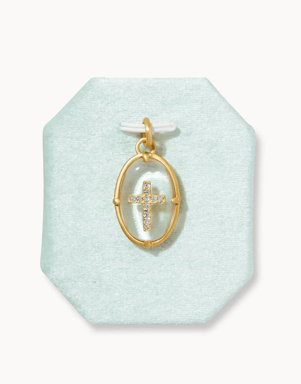 Spartina Faithful Cross Crystal Charm