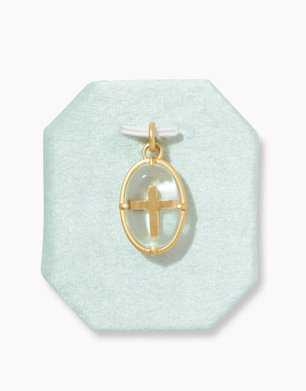 Spartina Faithful Cross Crystal Charm