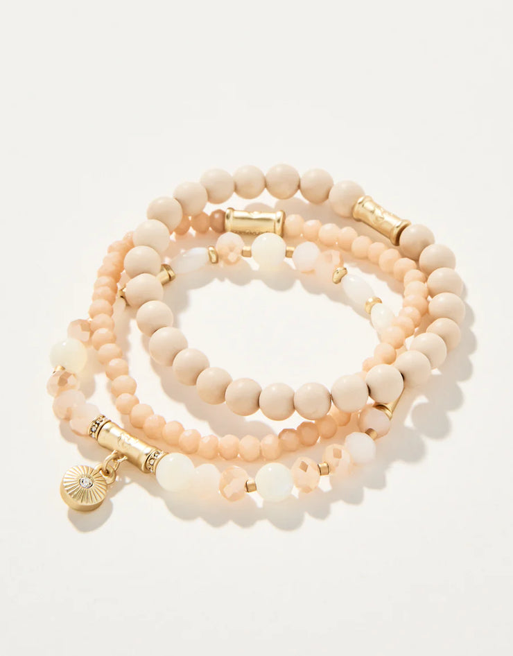 Spartina Sparkle Stretch  Bracelet Stack Cream 366340